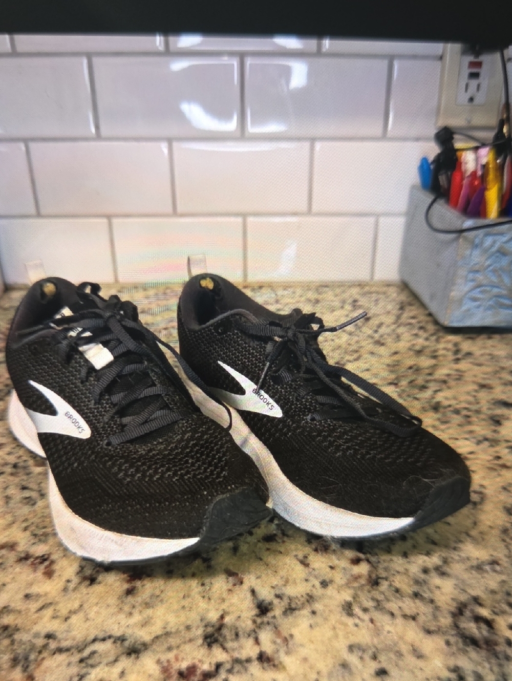 Brooks Black & White Running Shoes